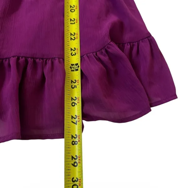 Lucy in the Sky Purple Chiffon Ruffle Mini Dress Size Small | 0126 - Image 4