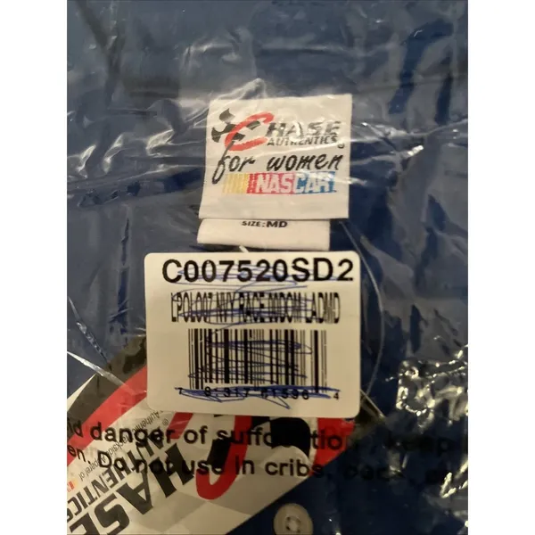 Vtg Chase Authentics Nascar Women's Polo Shirt "Domino's Pizza" Size M Blue - Image 3