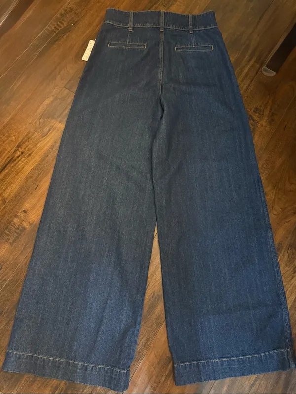We The Free Free People Big Bell Jeans Indigo Rinse Wash Blue High Waisted Size 31 NWT - Image 7