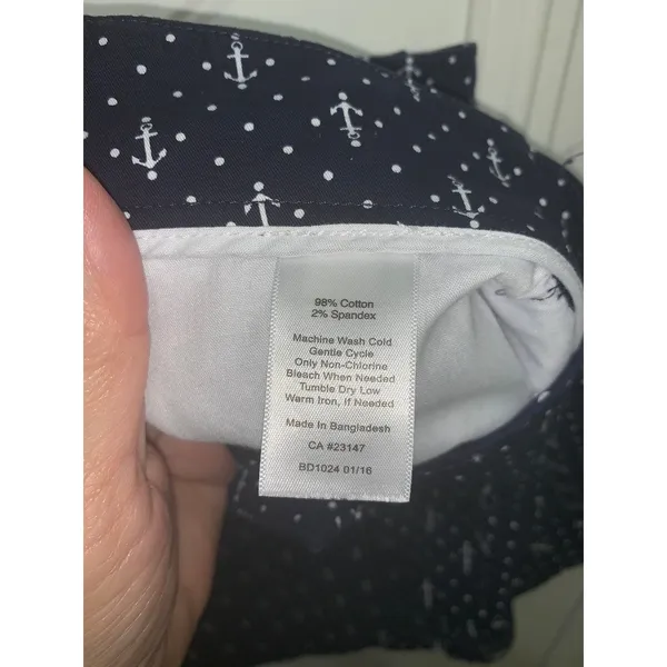 Talbots Women's Petite Size‎ 14P Navy Anchor Print Bermuda Shorts - Image 5
