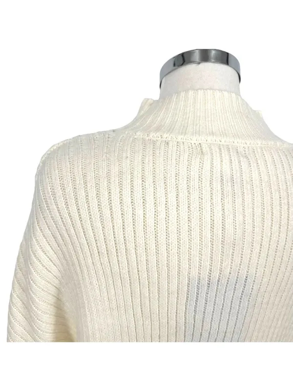 Market & Spruce Shaker Mock Neck Sweater Cream Size XXL NWT Minimalist Luxury - Image 7