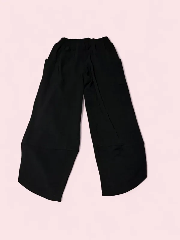 Source Unknown Black Cropped Wide-Leg Pants - Image 2