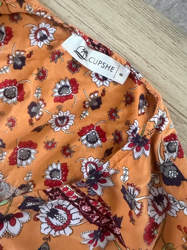 Cupshe Boho Floral Orange Tiered maxi Dress - Image 5