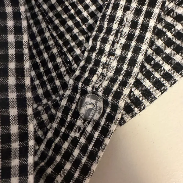 Hollister Gingham Dress Medium Black White - Image 6