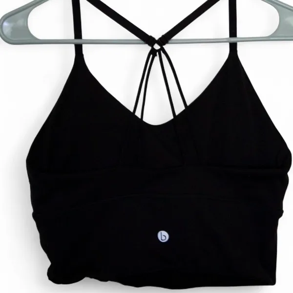 Black Strappy Sports Bra - Image 3