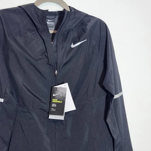 Nike Women Black Windbreaker Pullover NWT Sz Small Nike Zonal AeroShield Jacket - Image 5