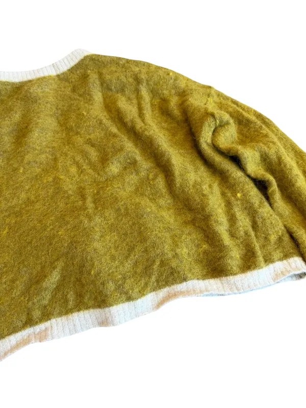 Free People Serendipity V-Neck Fuzzy Sweater Unique Green Boxy Cropped Sz Large - Image 13