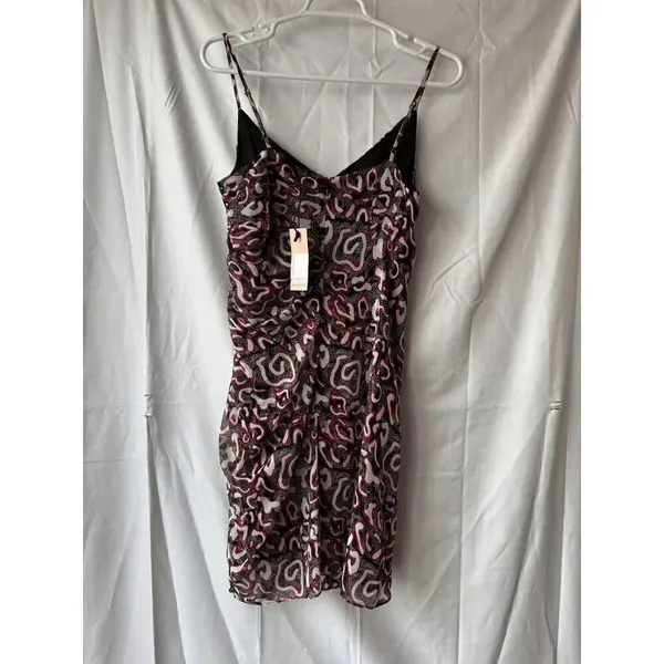 Rebecca Minkoff Kinsley Ruched Dress in Black Multi Size 6 - Image 2