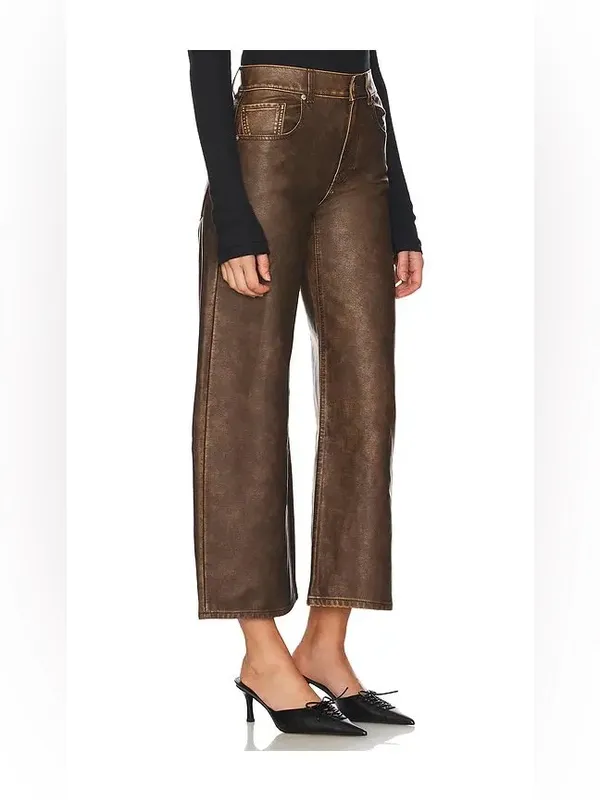 Free People We the Free Misha Barrel Vegan Brown Pants 28 - Image 4