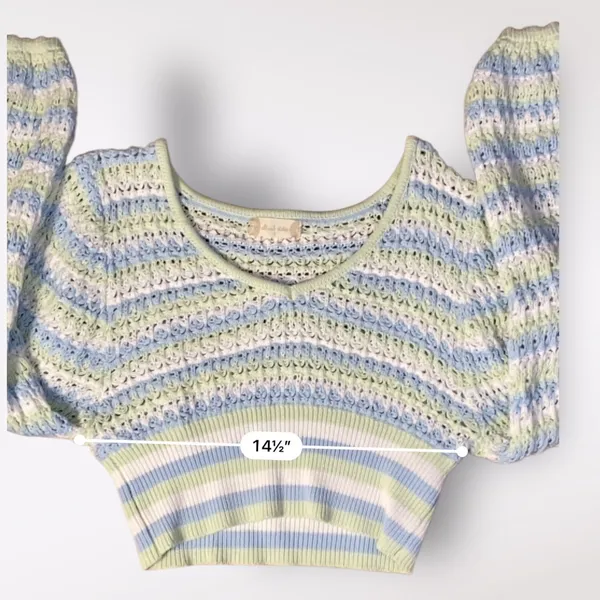 Altar’d State Cropped Briella Knit‎ Striped Sweater Womens Size S - Image 4