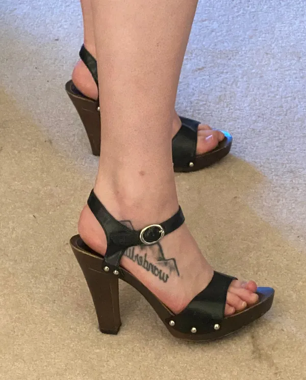 Black And Brown Studded Heels Size 8 - Image 3