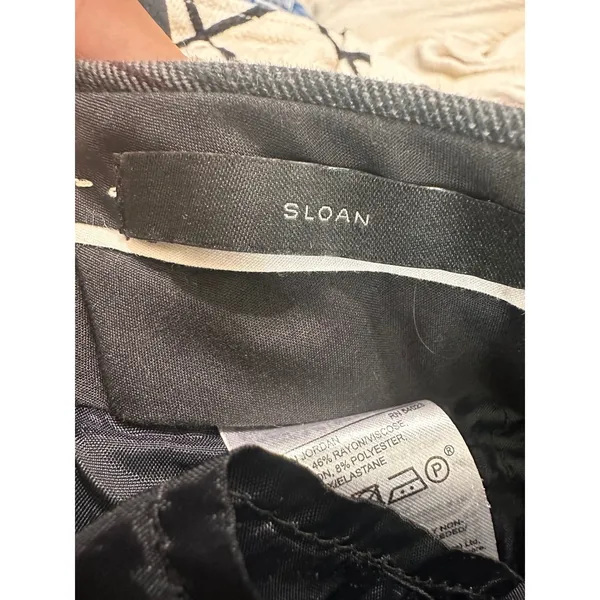 Banana Republic Sloan Slim Ankle Pants Womens 6 Charcoal Gray Pinstripe‎ Stretch - Image 5