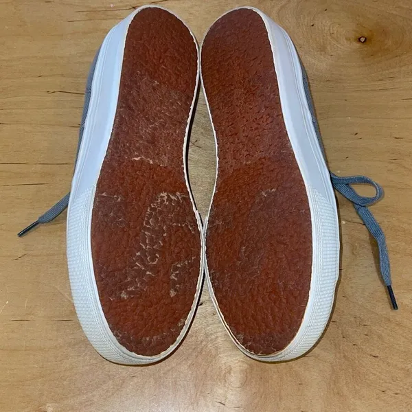 Superga Cotu Classic Platform Sneaker Grey‎ Sage Size 8.5 - Image 7