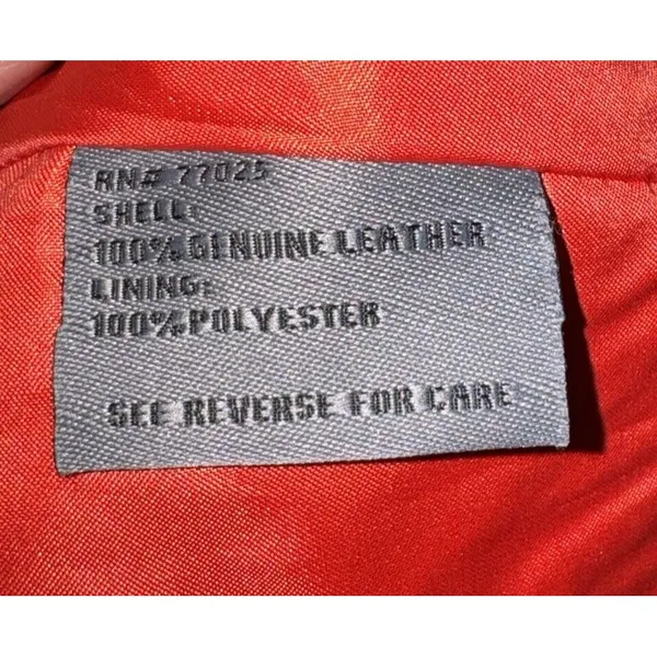 VTG Queen Latifah Shearling Leather Jacket Women XL Orange‎ Queen Biker - Image 5