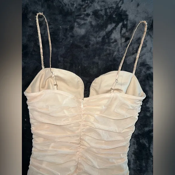Oh Polly Never Too Late Mini Dress in Beige Size 6 - Image 12