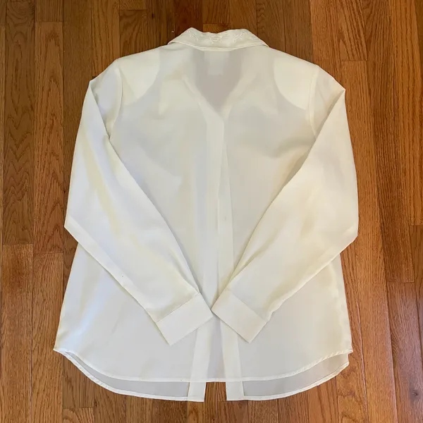 Vintage embroidered button up blouse - Image 3