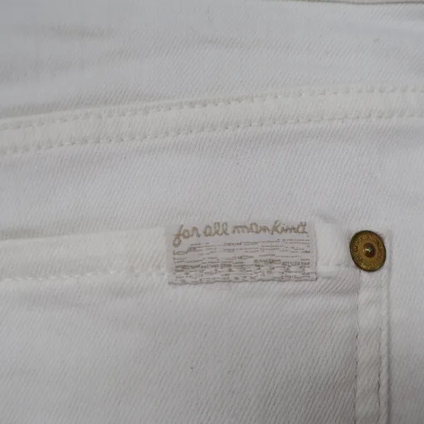 7 For All Mankind Womens White Denim Cut Off Shorts Frayed Hem Size 32 - Image 5