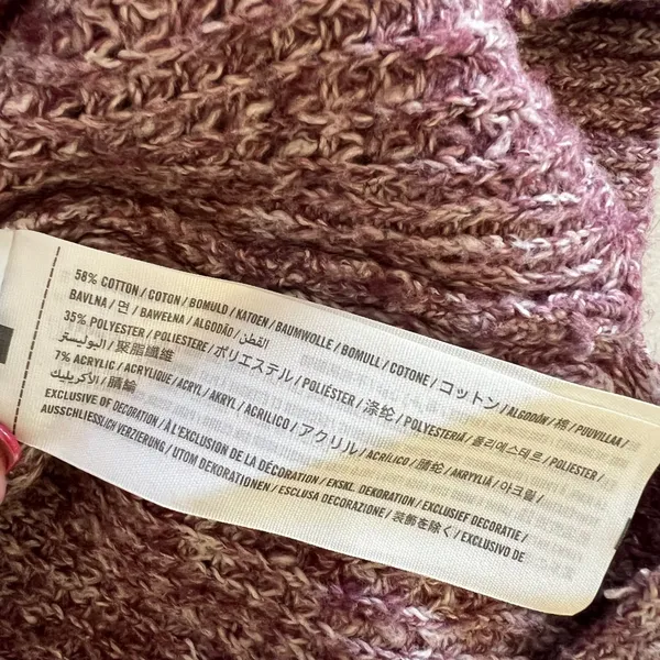 Abercrombie Fitch Women's Hooded Cardigan Sweater‎ Mauve Speckled Knit Size S - Image 7