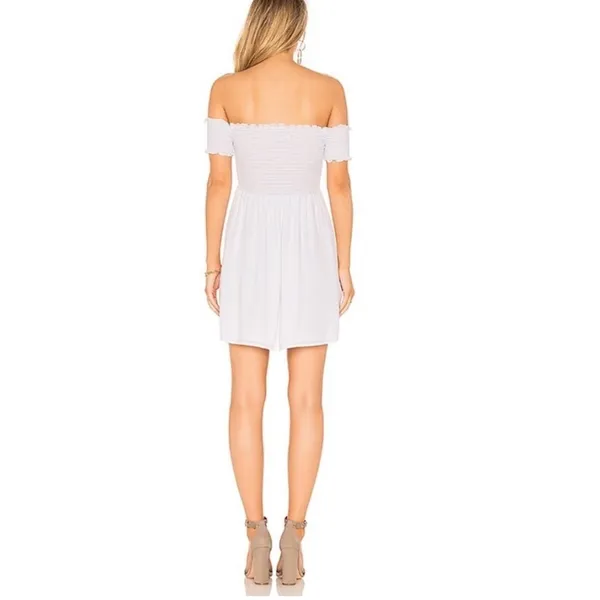 Show Me Your MuMu Dolly Smocked White Mini Dress Medium - Image 15