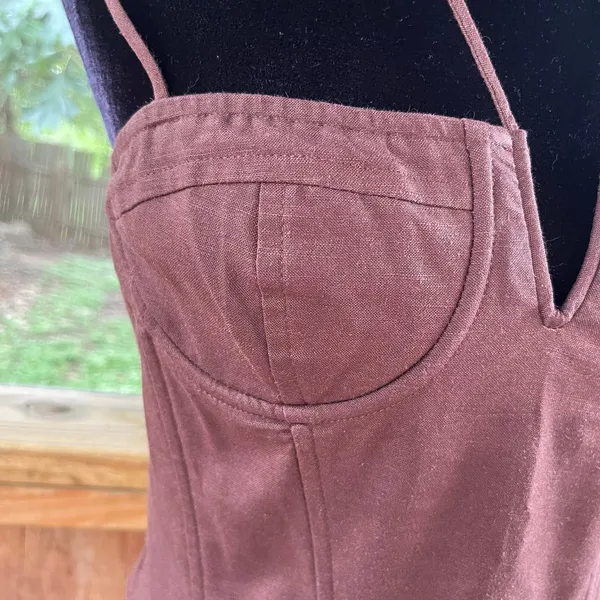 Lioness Del Gato Women's Chocolate Brown Corset Top Size M - Image 4
