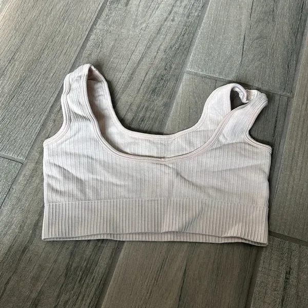 Tan ribbed sports bra - Image 2