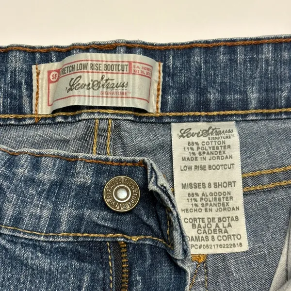 Levi Strauss Signature Jeans Womens 8 Short Blue Low Rise Bootcut Stretch 0502 - Image 8