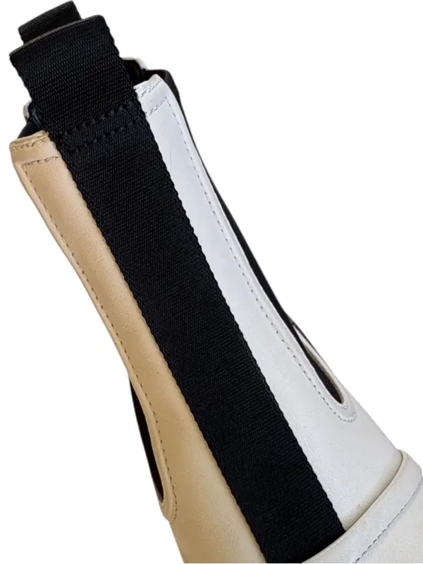 Tory Burch Leather Chelsea Lug Sole Ankle Boots Ivory Black Size 8.5 Retail $428 - Image 8