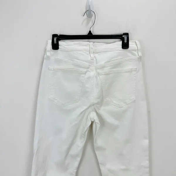 J.Crew Flare Crop White Jean Signature Stretch Denim Mid Rise Womens US 28 - Image 10