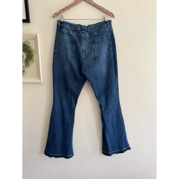FRAME Le High Flare Trapunto Stitch Jeans in Aurora Size 33 - Image 7