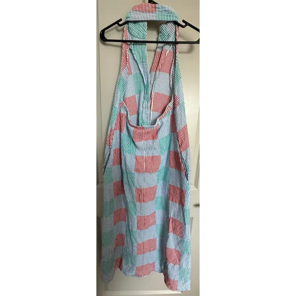 Tuckernuck Seersucker Halter Pocket Midi Dress Women's Sz Medium - Image 4