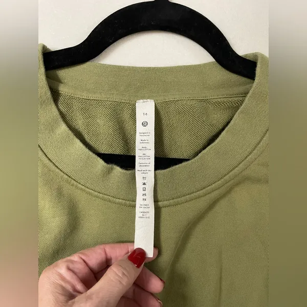 Lululemon Perfectly Oversized Crew Pullover Bronze Green Size 14 - Image 6