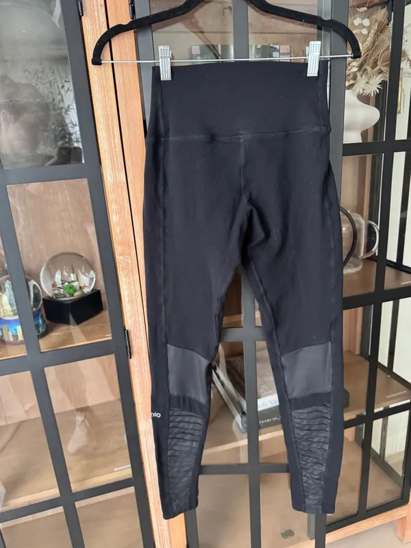 ALO leggings moto mesh panel high rise 2010s 7/8 ankle y2k vintage biker workout - Image 5