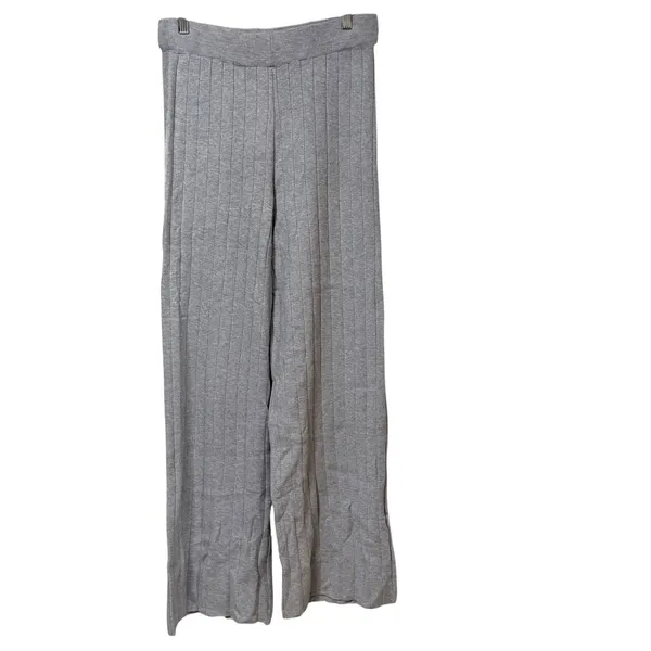 Gray Ribbed Knit Off Shoulder Top and Wide Leg Pants Set XL ODL2582 - Image 4