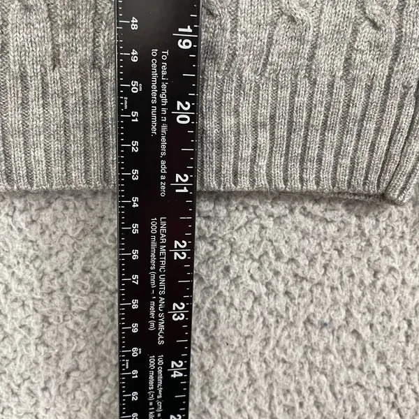 J.Crew Cable Knit‎ Sweater Women S Gray Wool Blend Turtleneck - Image 5