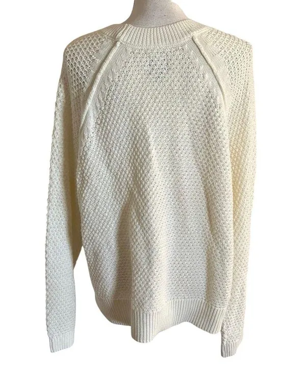 Gap Size XL Crewneck Textured Knit Sweater Jumper Creamy White Ivory - Image 2