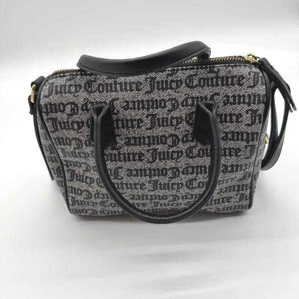 Juicy Couture Monogram Satchel Crossbody Bag Black White Logo AOP‎ - Image 2