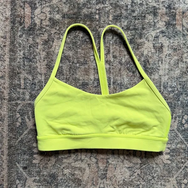 Lululemon Flow Y Bra Nulu Electric Lemon Neon Yellow Size 4 W2CTIS - Image 3