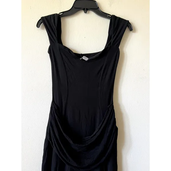 Oh Polly Elva Modal Sweetheart Neck Cowl Waist Maxi Dress in Black Size S New - Image 8