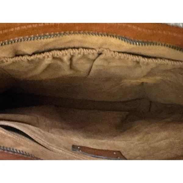 PATRICIA NASH Brown Leather Front Pocket Zipper Closure Top Handle Shoulder Tote - Image 15