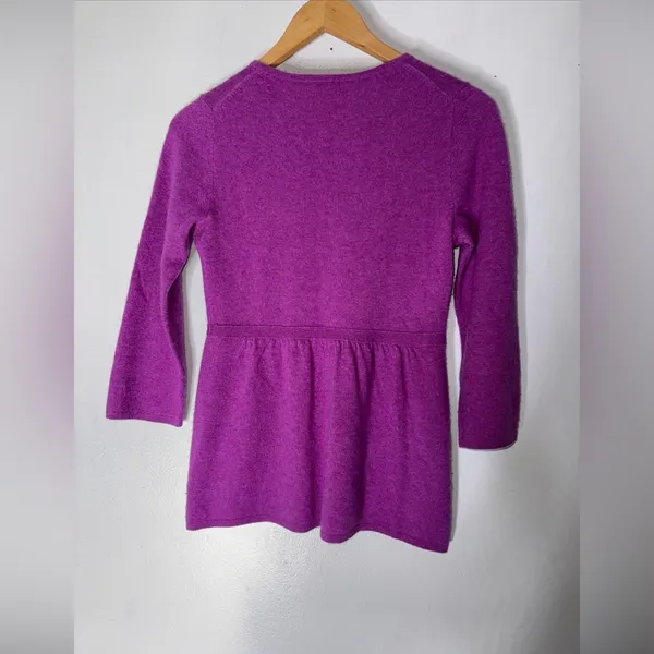 J Crew Divina Small Purple Cashmere‎ Sweater - Image 2