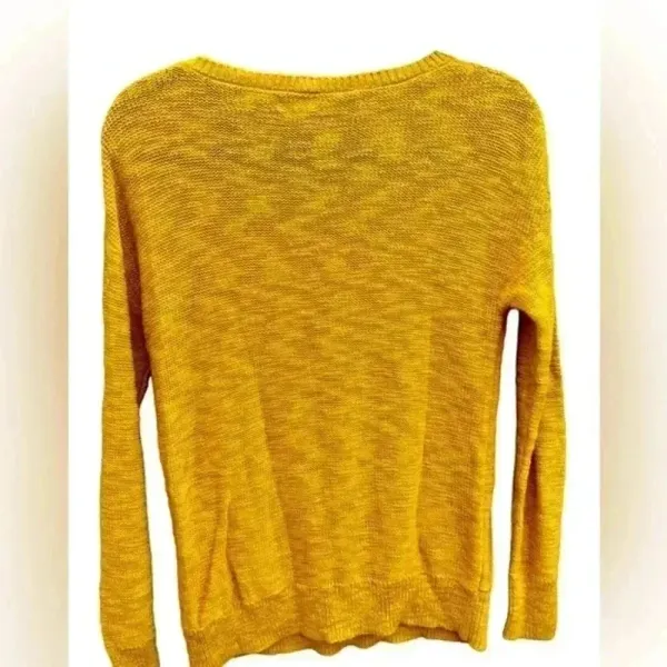Mossimo Supply Co Mustard Yellow Cable‎ Knit Pullover Sweater Womens Small - Image 5
