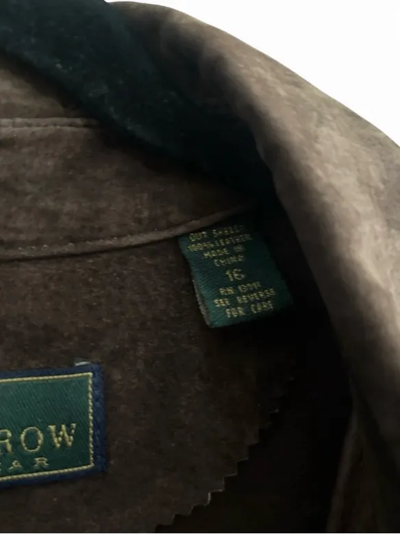 Embassy Row Classic Dark Brown Suede Shirt Jacket Shacket Vintage Size 16 Luxury - Image 4