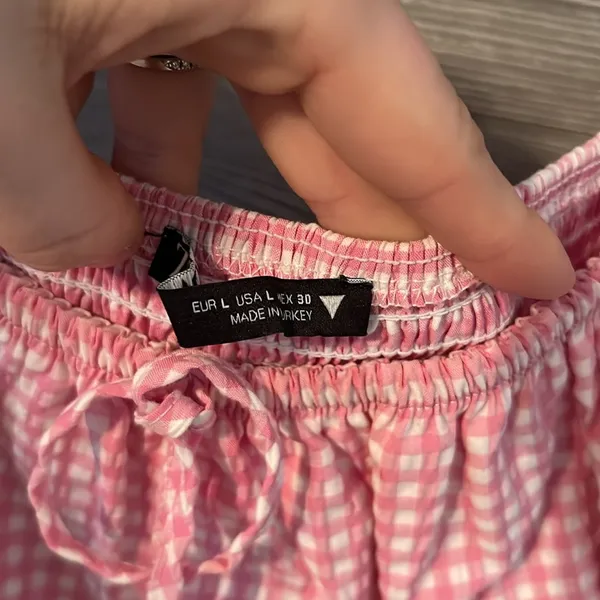 ZARA PINK GINGHAM DRESS size large - Image 2