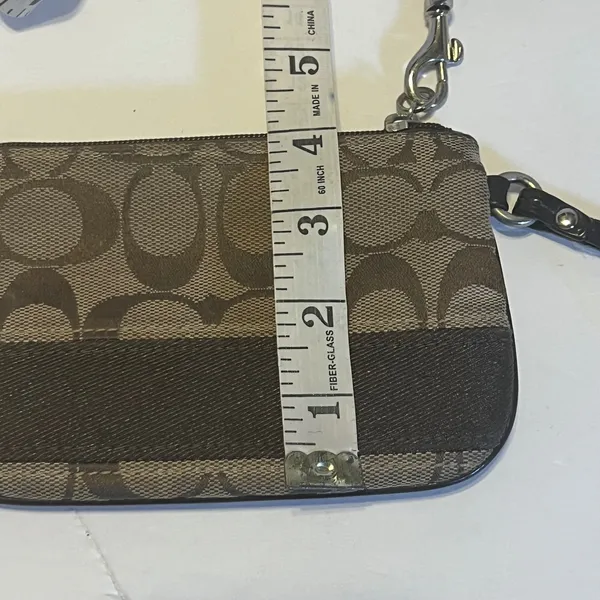 Coach‎ Wristlet Womens OS Brown Signature C Monogram Canvas Zip Pouch - Image 6