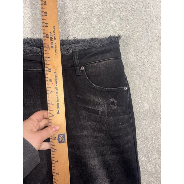 risen black fray jeans‎ straight leg size 9 - Image 7