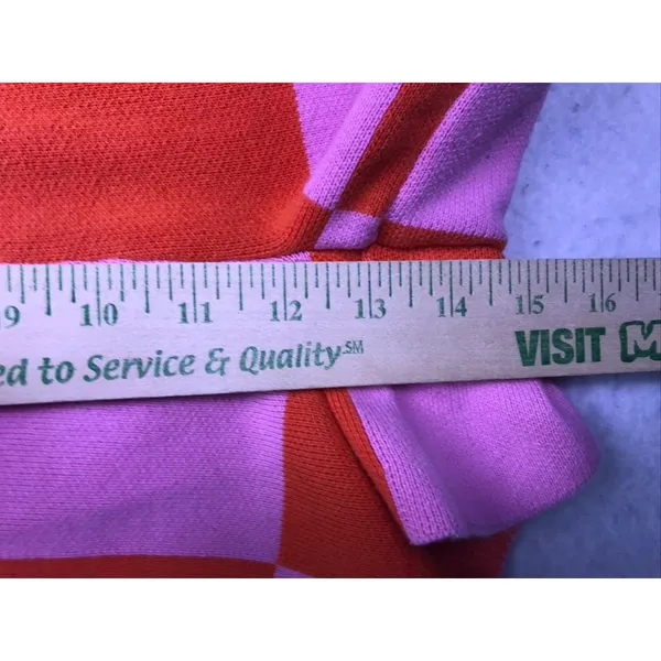 STARFIT Knit Shorts Women Size M Pink Orange Checkered High Waisted Retro - Image 5
