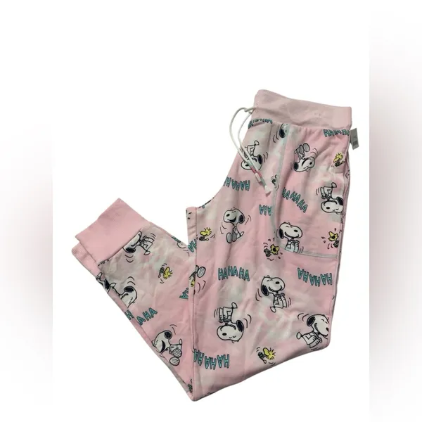 Peanuts Pink Snoopy Pajama Pants Size M - Image 8