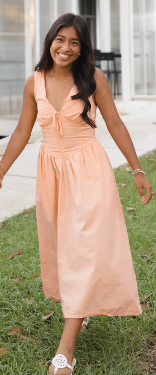 TJ Maxx Peach Maxi Dress - Image 2