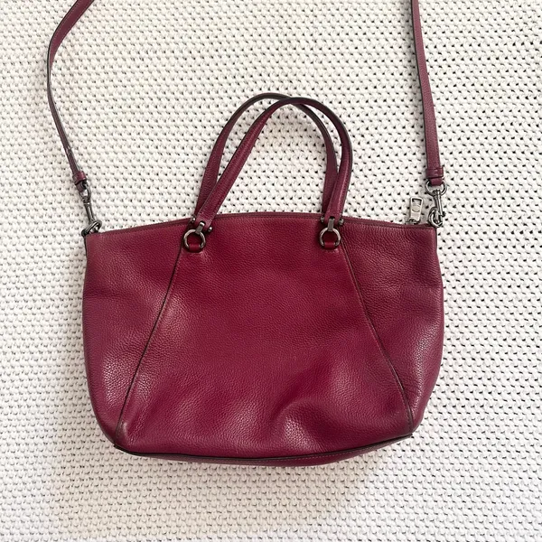 Coach Maroon Oxblood Red Prairie 58874 Top Handle Satchel Crossbody Leather Bag - Image 7