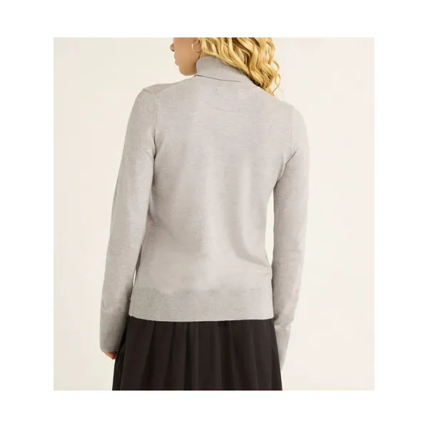 Free Assembly Womens Sweater Size L Heather Grey Ribbed Turtleneck Knit Classic - Image 5